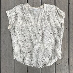 CABI Silk Woven Tapered Tee T-Shirt XS